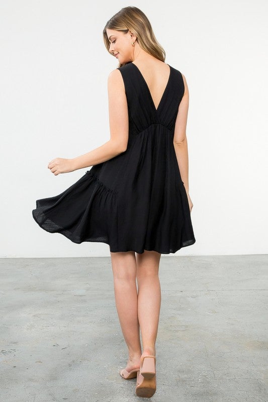 thml black embroidered dress THML Moroccan Embroidered Dress x-small