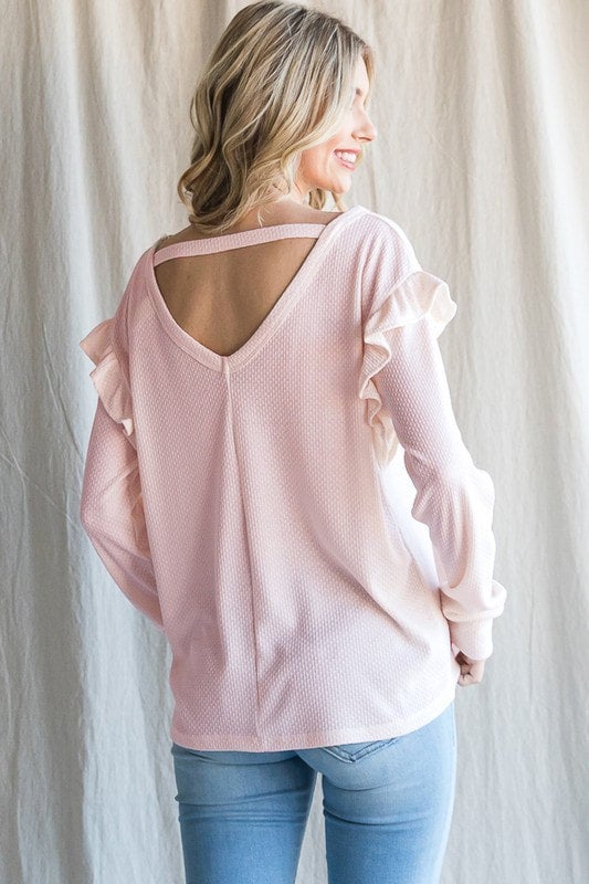 Blush ruffle top hotsell