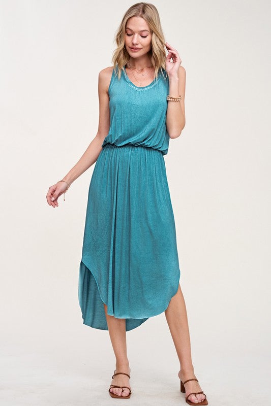 Turquoise Midi Tank Dress Schell Bell Boutique